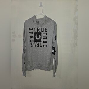 True Religion Hooded Sweatshirt Hoodie Men's Large Gray NWT'S